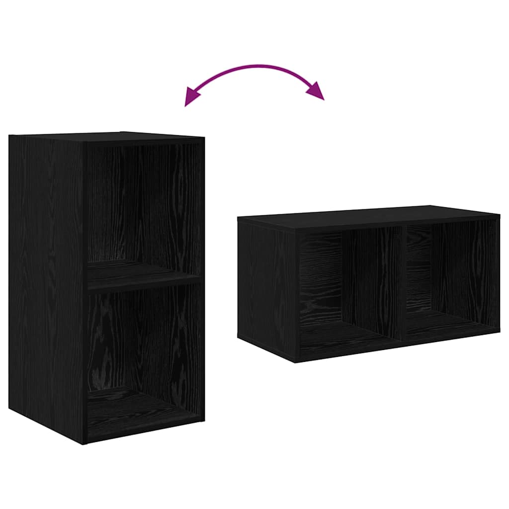 Tv-meubelset Zwart Eiken 37 x 37 x 107 cm Bewerkt hout is nu te koop bij PeponiXL, paradijselijk wonen!