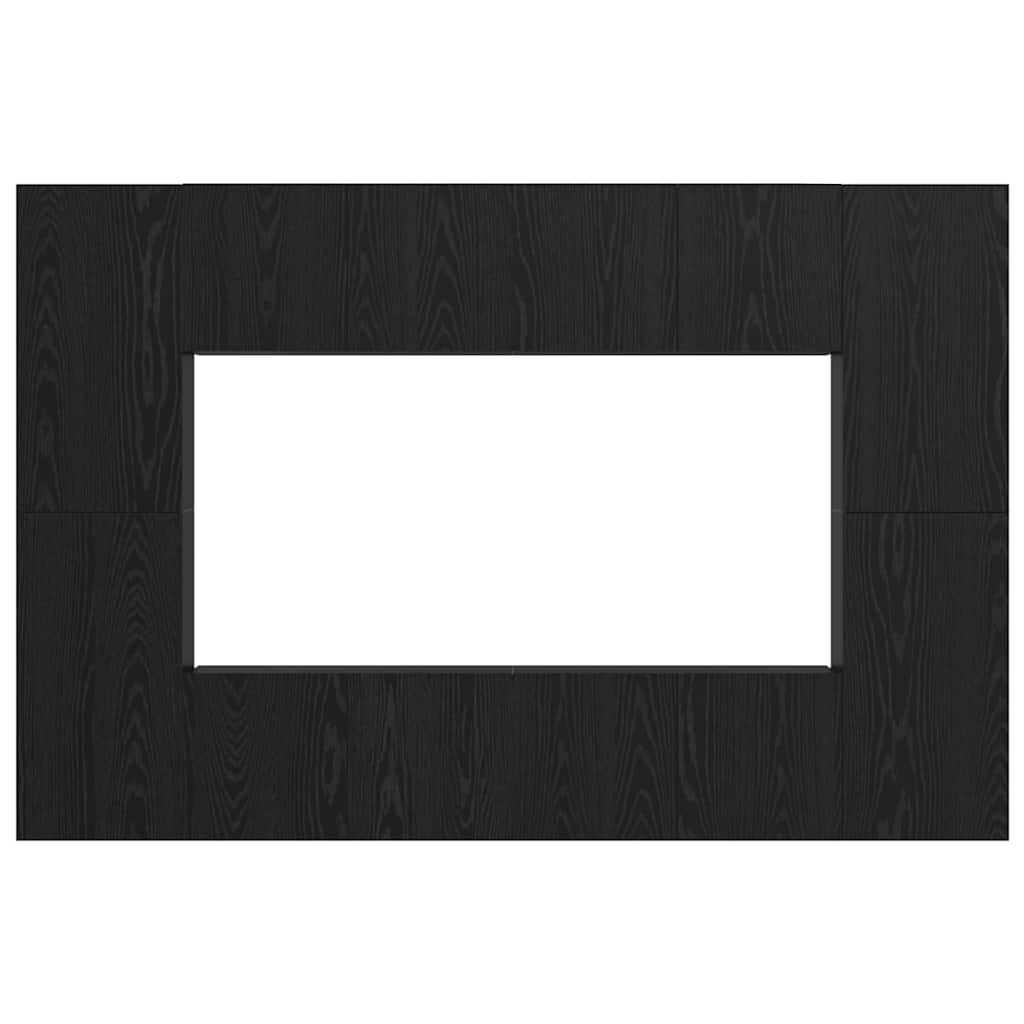 Tv-meubelset Wandgemonteerd 8 pcs Zwart Eiken Bewerkt hout is nu te koop bij PeponiXL, paradijselijk wonen!