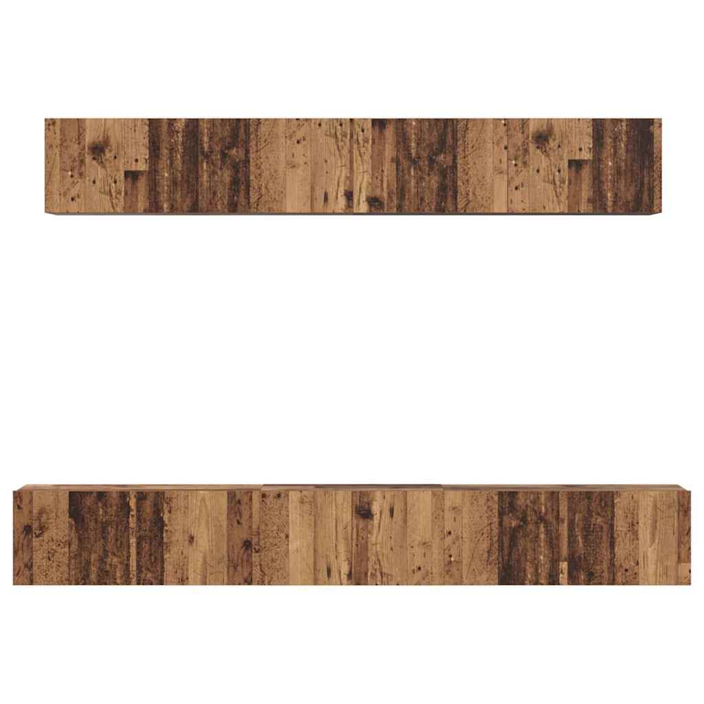 Tv-meubelset Wandgemonteerd 5 pcs Oud Hout Bewerkt hout is nu te koop bij PeponiXL, paradijselijk wonen!