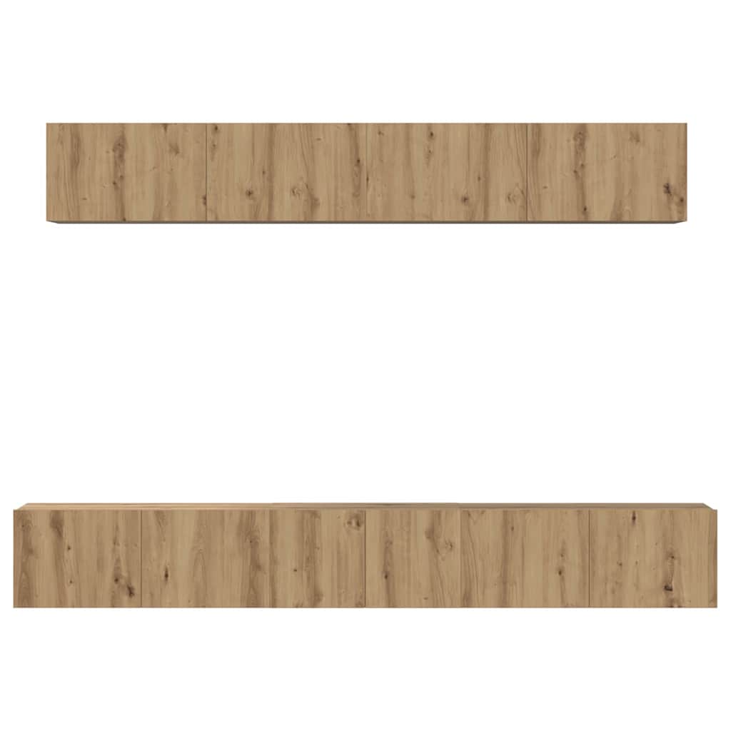 Tv-meubelset Wandgemonteerd 5 pcs Artisan Eiken Bewerkt hout is nu te koop bij PeponiXL, paradijselijk wonen!