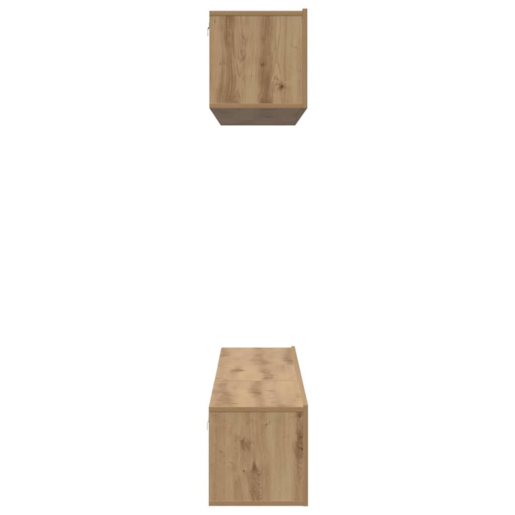 Tv-meubelset Wandgemonteerd 5 pcs Artisan Eiken Bewerkt hout is nu te koop bij PeponiXL, paradijselijk wonen!