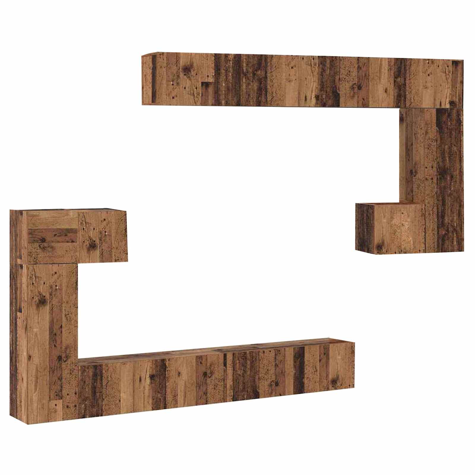 TV Eenheden Wandgemonteerd 4 pcs Oud Hout Bewerkt hout is nu te koop bij PeponiXL, paradijselijk wonen!