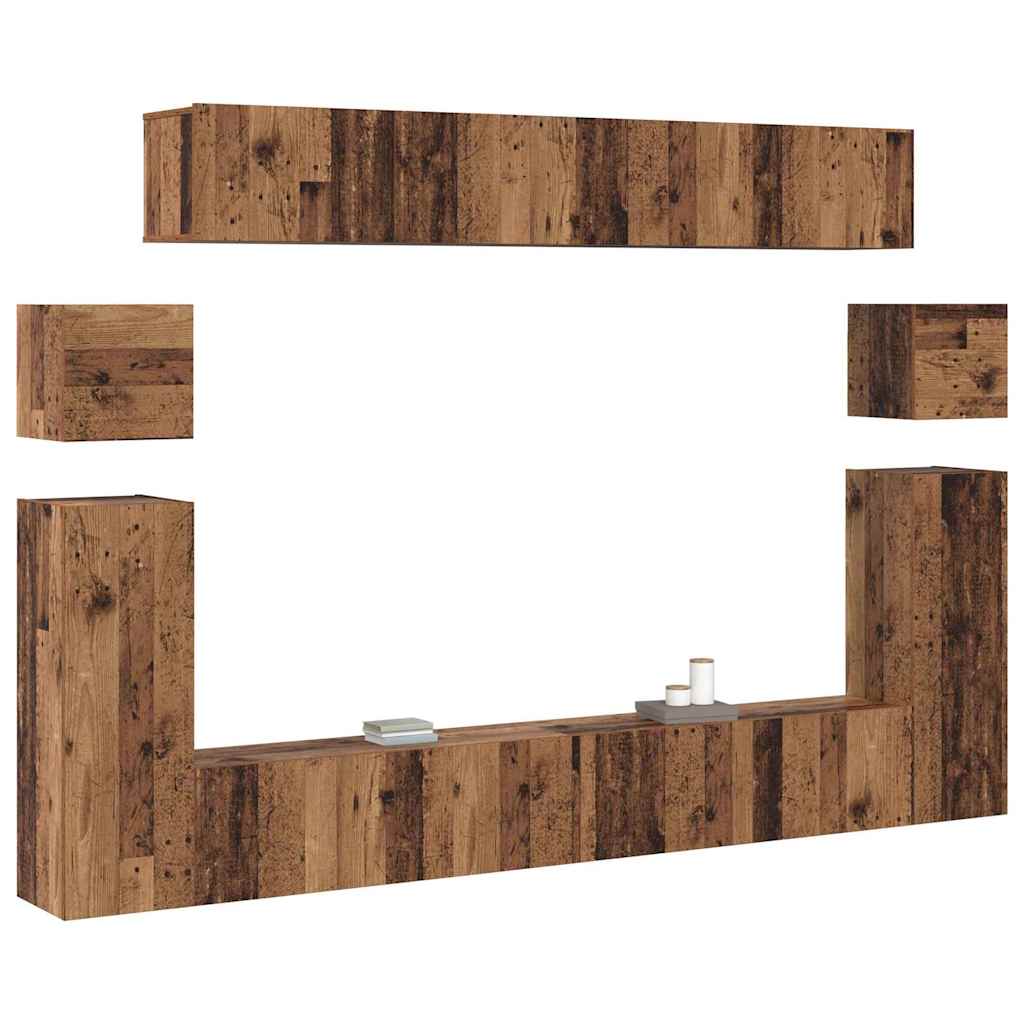 TV Eenheden Wandgemonteerd 4 pcs Oud Hout Bewerkt hout is nu te koop bij PeponiXL, paradijselijk wonen!
