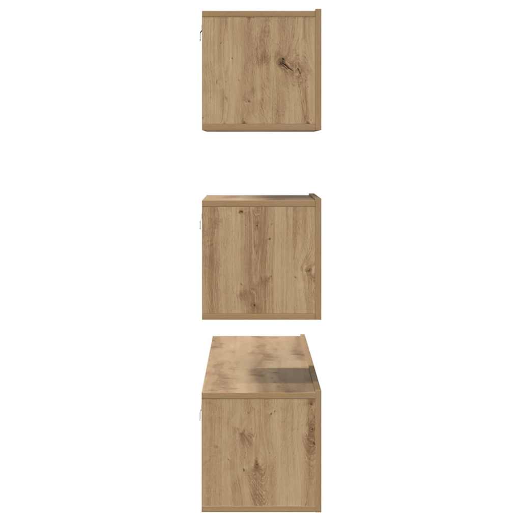 Tv-meubelset Wandgemonteerd 4 pcs Artisan Eiken Bewerkt hout is nu te koop bij PeponiXL, paradijselijk wonen!