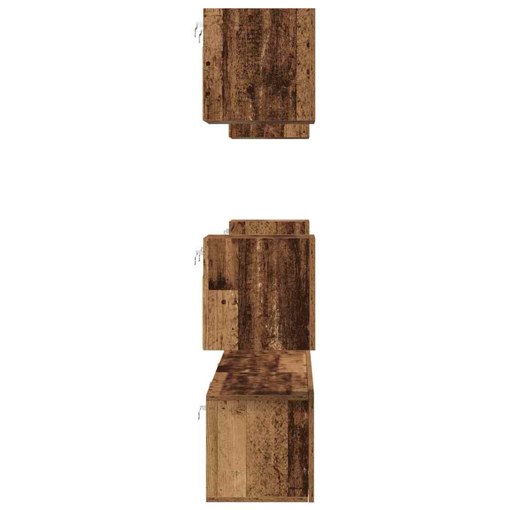 Tv-meubelset Wandgemonteerd 7 pcs Oud Hout Bewerkt hout is nu te koop bij PeponiXL, paradijselijk wonen!