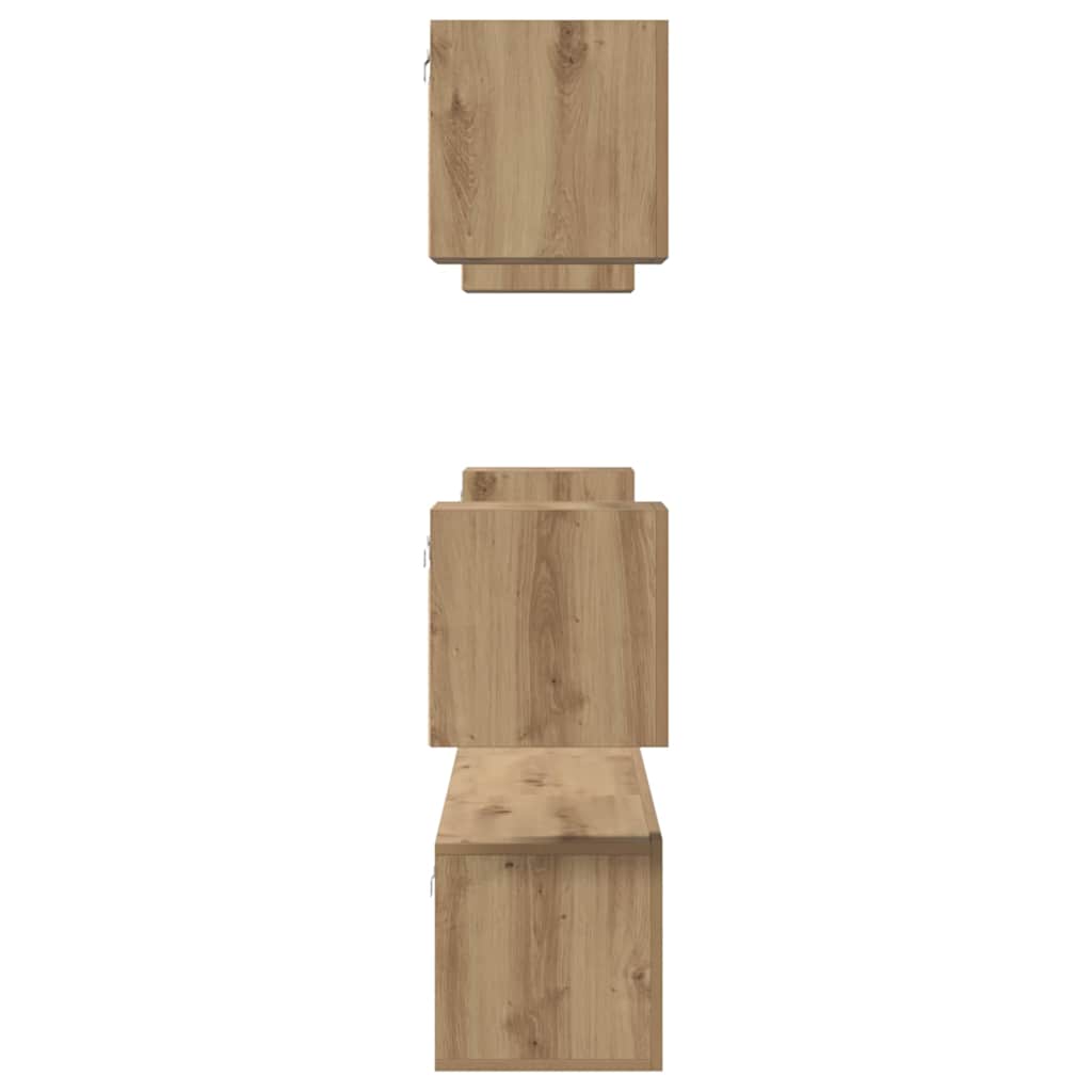 Tv-meubelset Wandgemonteerd 7 pcs Artisan Eiken Bewerkt hout is nu te koop bij PeponiXL, paradijselijk wonen!