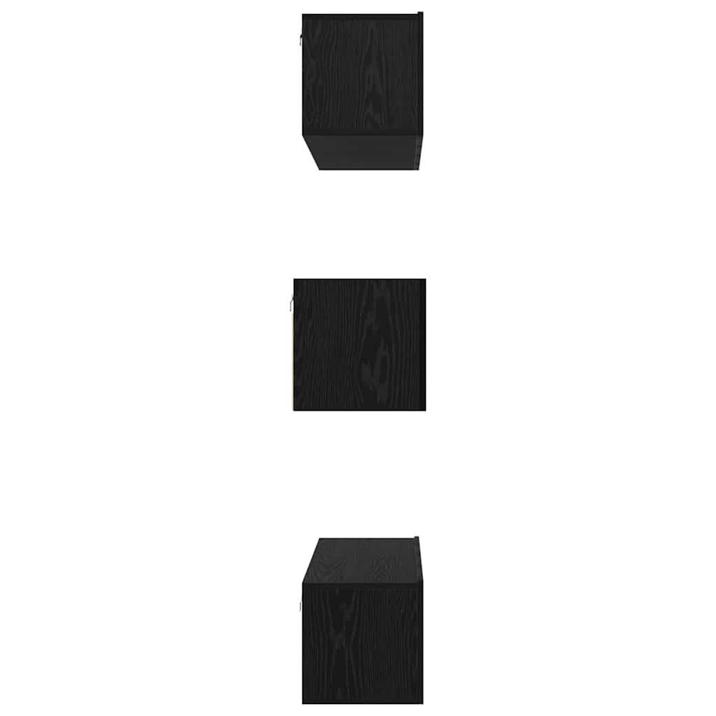 Tv-meubelset Wandgemonteerd 6 pcs Zwart Eiken Bewerkt hout is nu te koop bij PeponiXL, paradijselijk wonen!