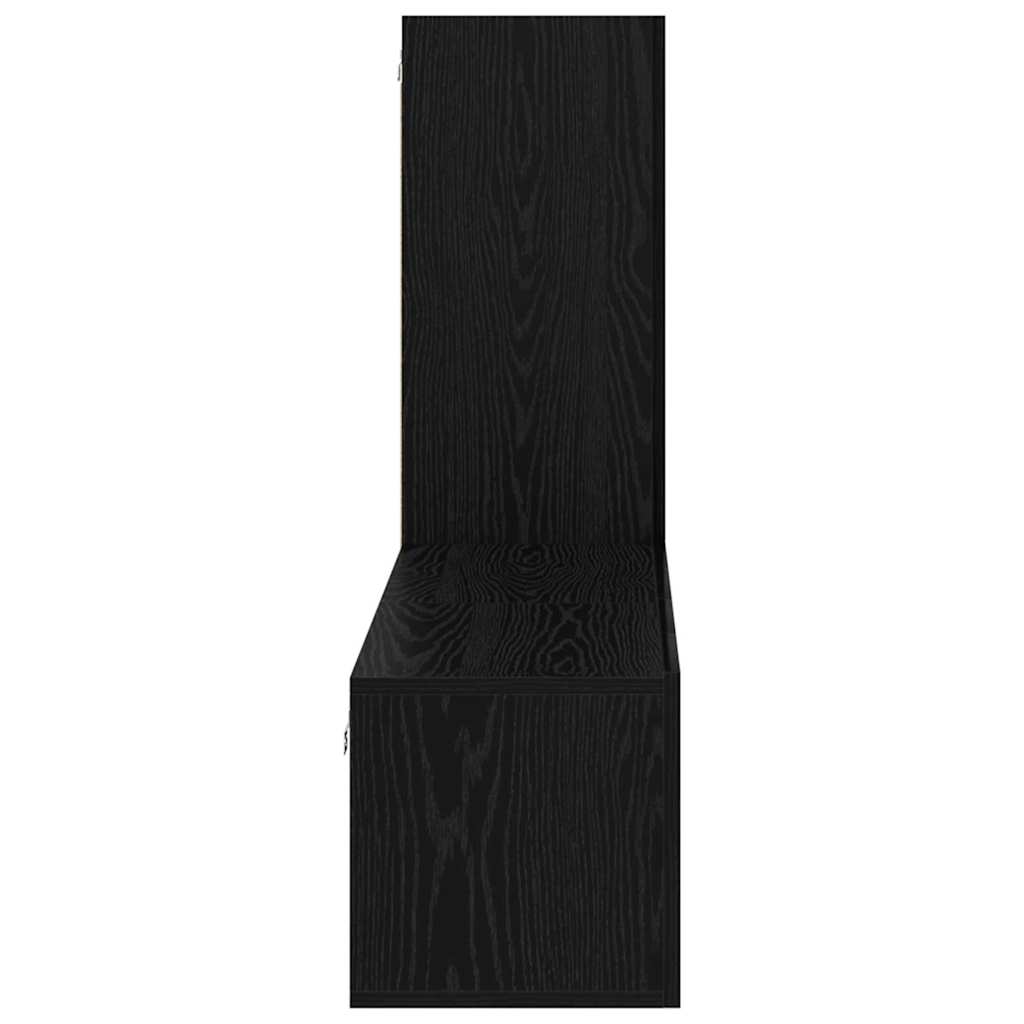 Tv-meubelset Wandgemonteerd 3 pcs Zwart Eiken Bewerkt hout is nu te koop bij PeponiXL, paradijselijk wonen!