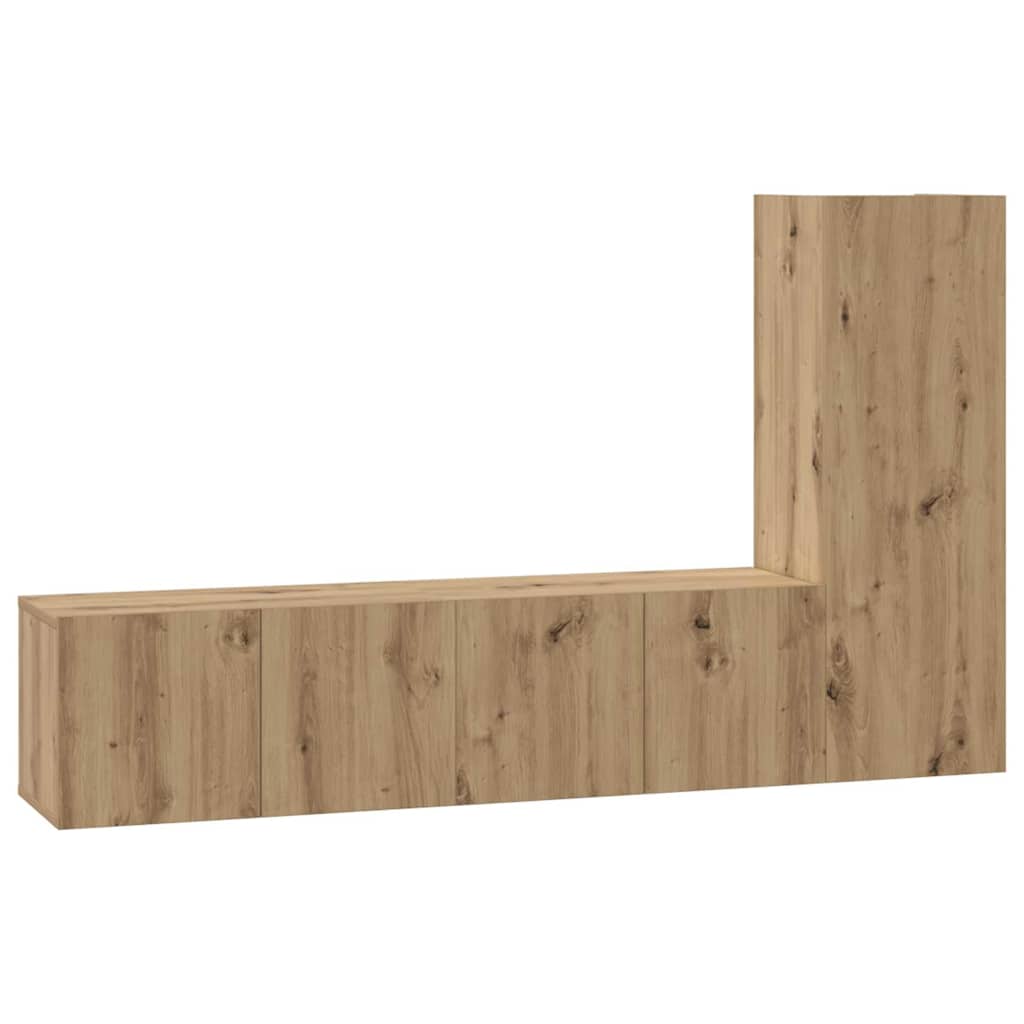 Tv-meubelset Wandgemonteerd 3 pcs Artisan Eiken Bewerkt hout is nu te koop bij PeponiXL, paradijselijk wonen!