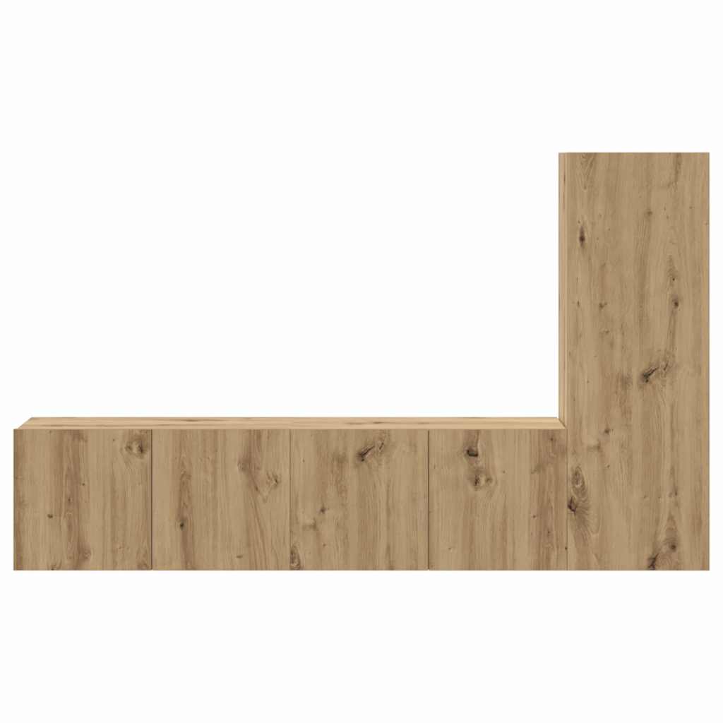 Tv-meubelset Wandgemonteerd 3 pcs Artisan Eiken Bewerkt hout is nu te koop bij PeponiXL, paradijselijk wonen!