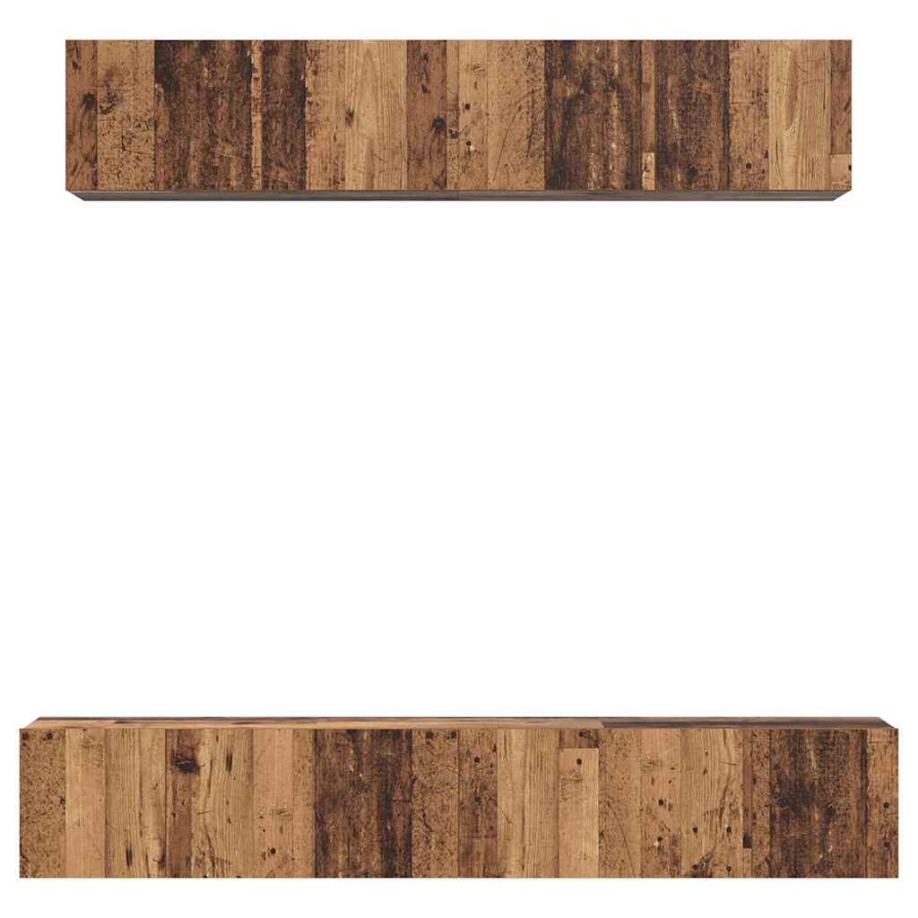 Tv-meubelset Wandgemonteerd 5 pcs Oud Hout Bewerkt hout is nu te koop bij PeponiXL, paradijselijk wonen!