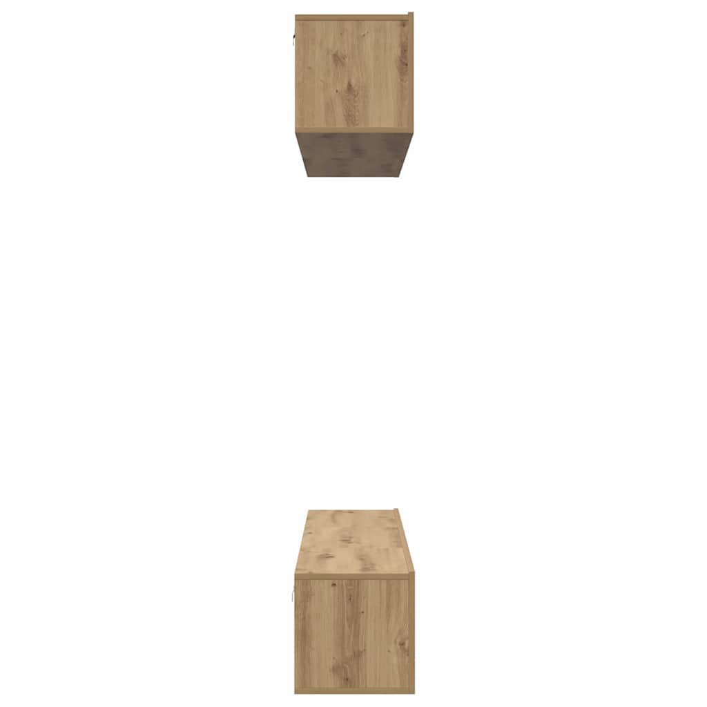 Tv-meubelset Wandgemonteerd 5 pcs Artisan Eiken Bewerkt hout is nu te koop bij PeponiXL, paradijselijk wonen!