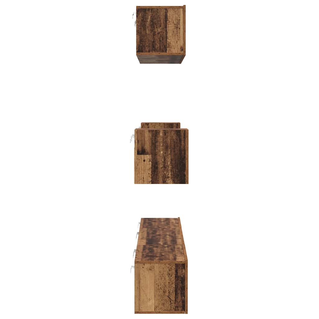 Tv-meubelset Wandgemonteerd 7 pcs Oud Hout Bewerkt hout is nu te koop bij PeponiXL, paradijselijk wonen!