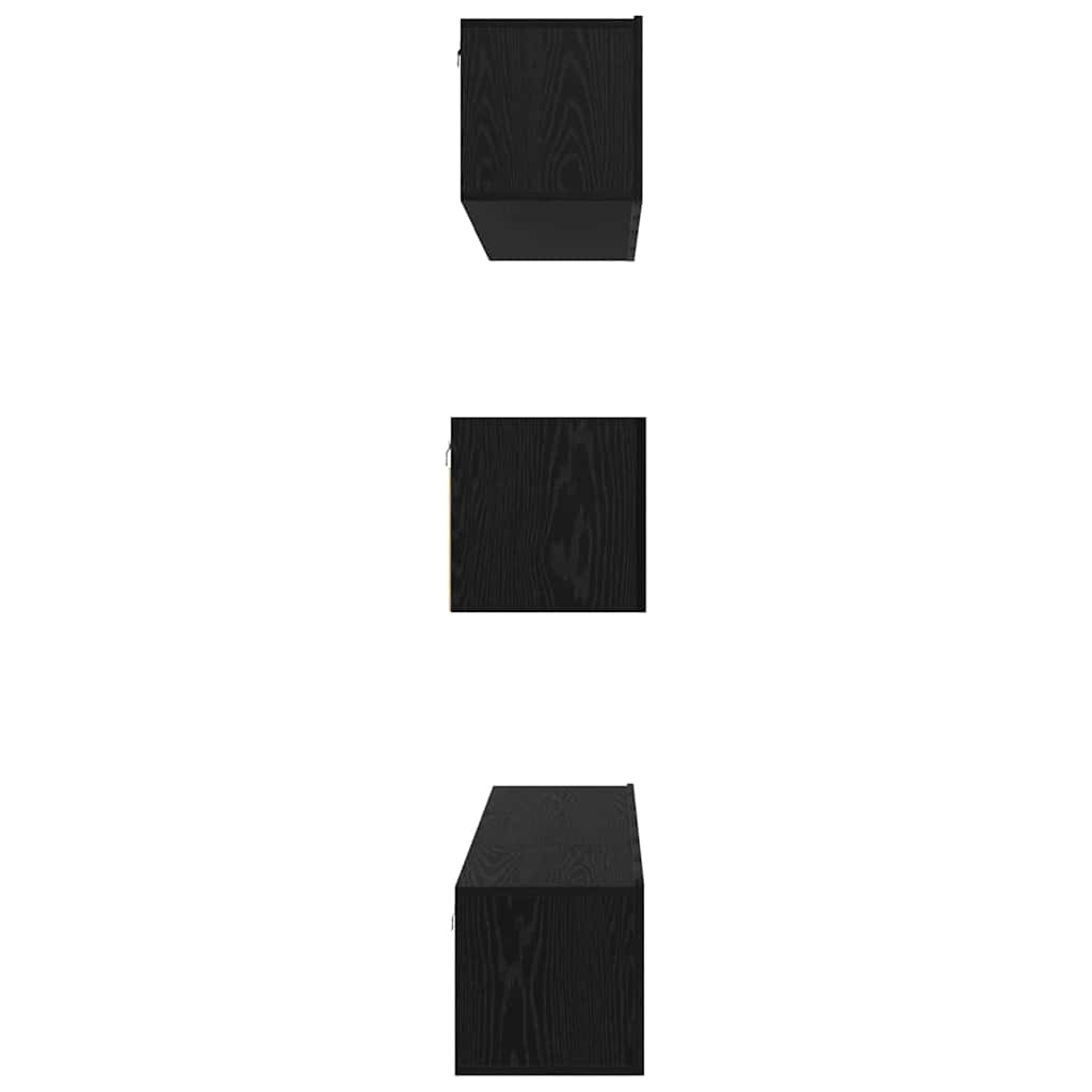 Tv-meubelset Wandgemonteerd 7 pcs Zwart Eiken Bewerkt hout is nu te koop bij PeponiXL, paradijselijk wonen!