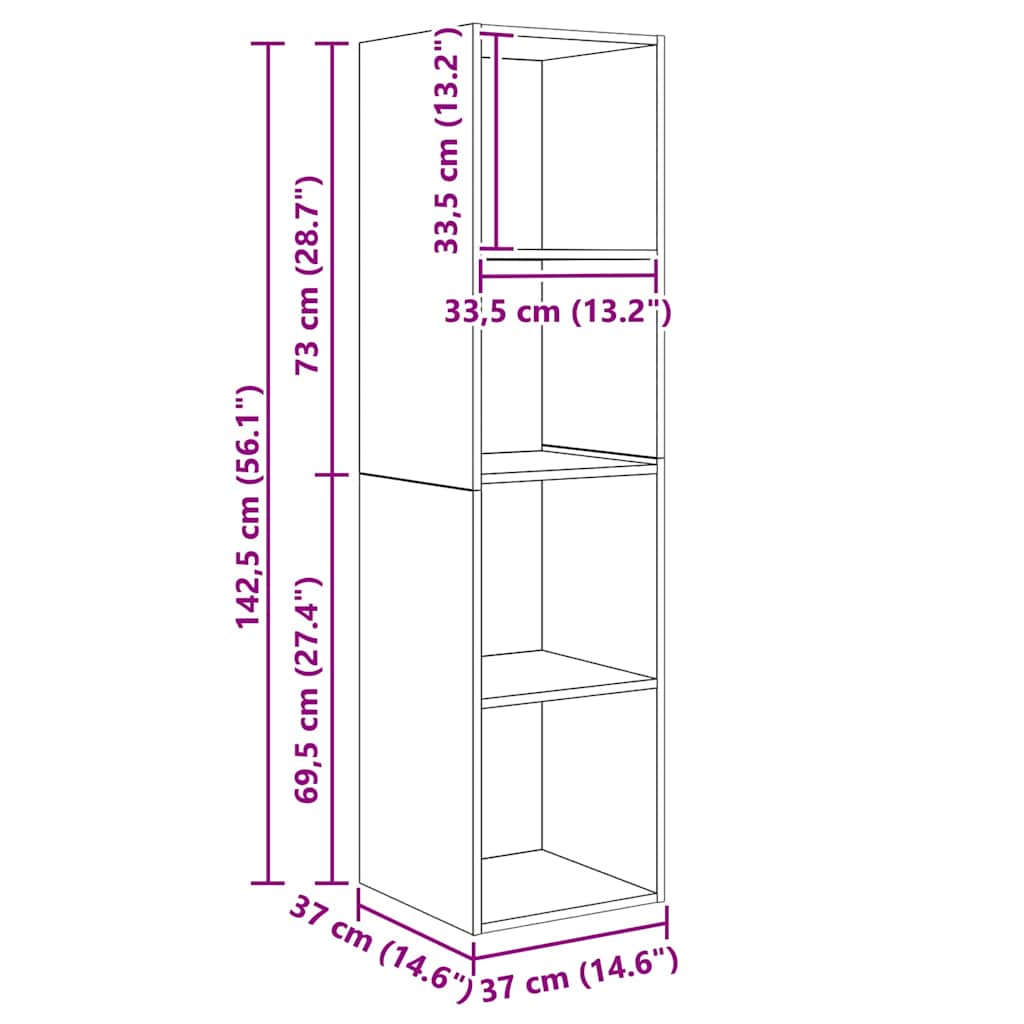 Tv-meubelset Wandgemonteerd 4 pcs Artisan Eiken Bewerkt hout is nu te koop bij PeponiXL, paradijselijk wonen!