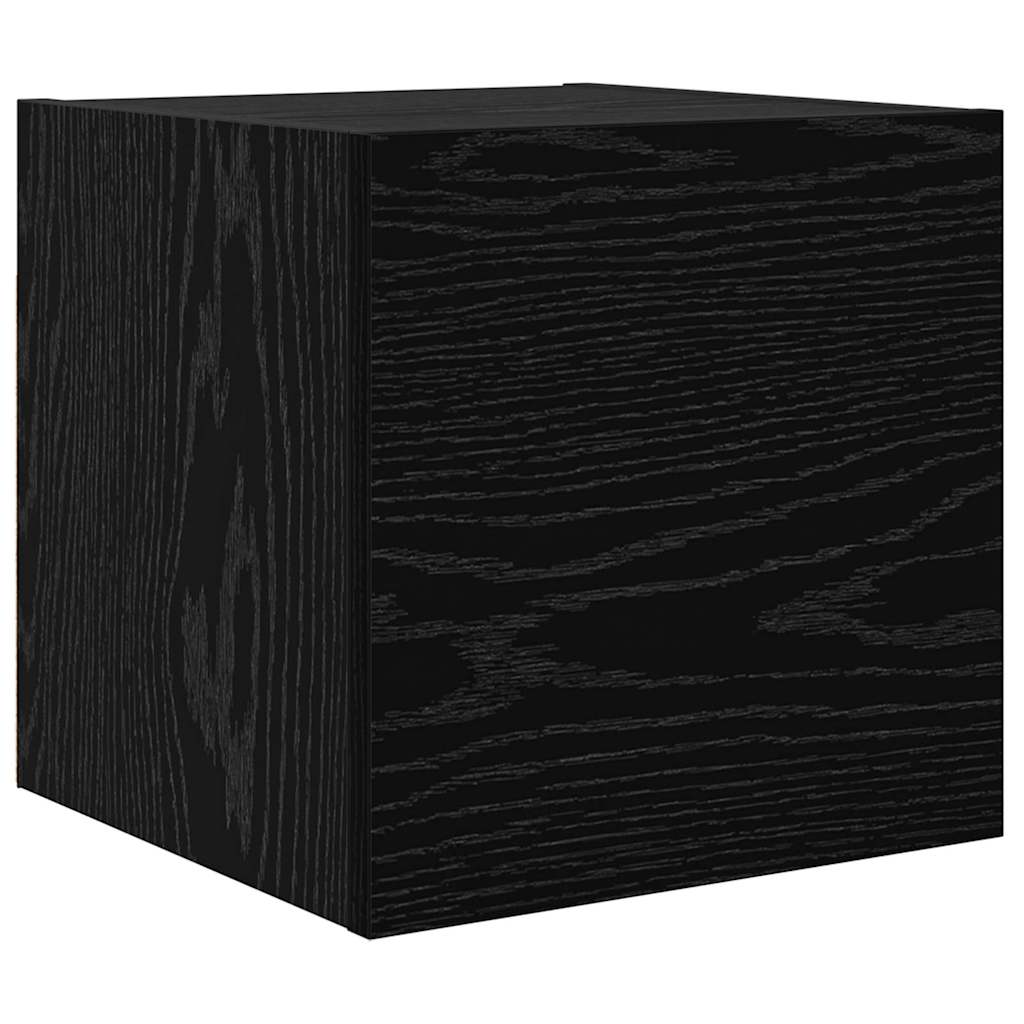 Tv-meubelset Wandgemonteerd 9 pcs Zwart Eiken Bewerkt hout is nu te koop bij PeponiXL, paradijselijk wonen!
