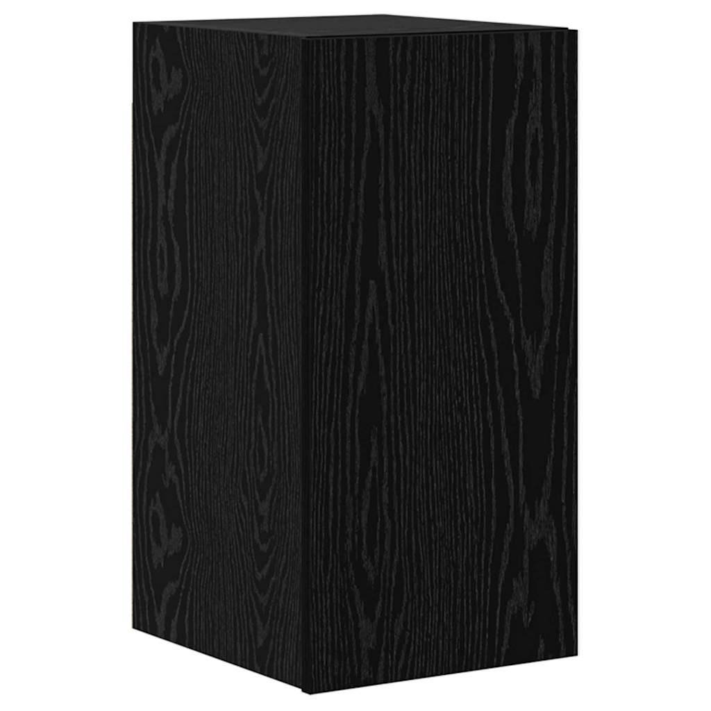 Tv-meubelset Wandgemonteerd 9 pcs Zwart Eiken Bewerkt hout is nu te koop bij PeponiXL, paradijselijk wonen!