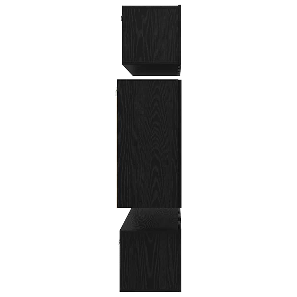 Tv-meubelset Wandgemonteerd 6 pcs Zwart Eiken Bewerkt hout is nu te koop bij PeponiXL, paradijselijk wonen!