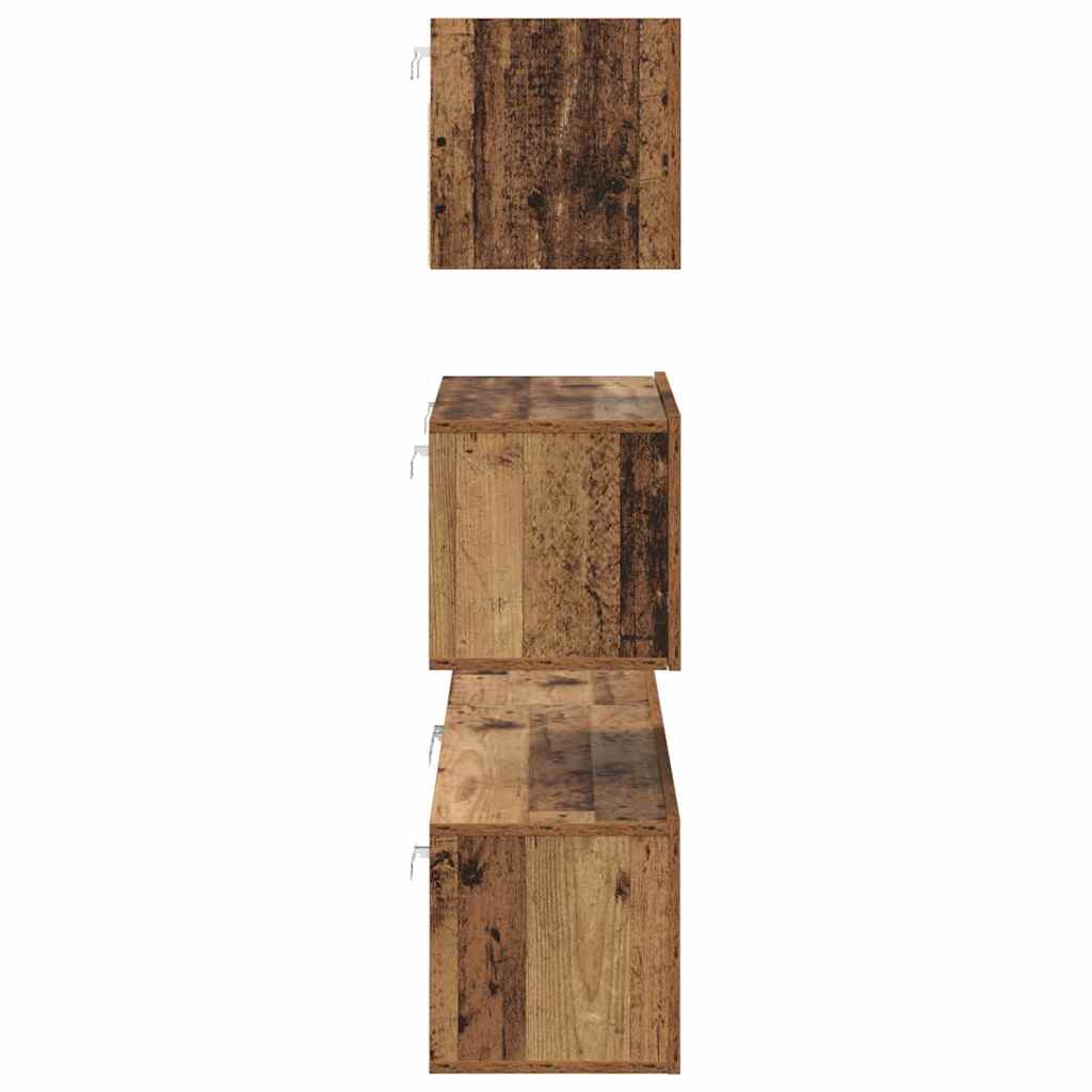 Tv-meubelset Wandgemonteerd 4 pcs Oud Hout Bewerkt hout is nu te koop bij PeponiXL, paradijselijk wonen!