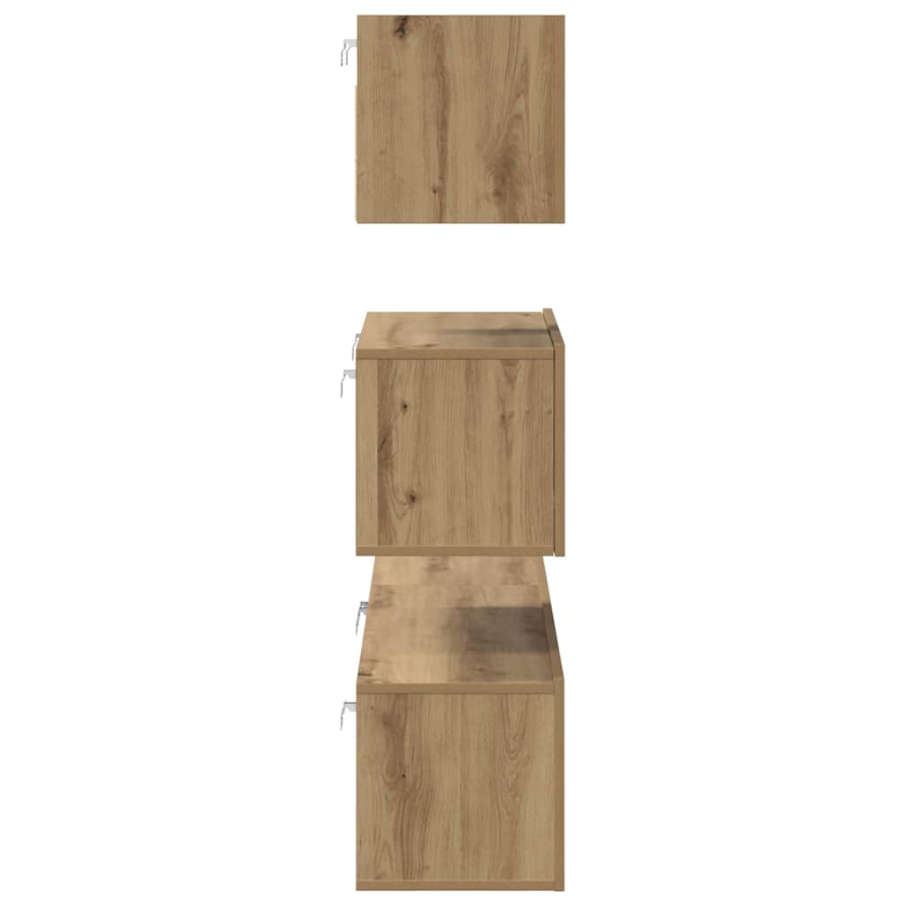 Tv-meubelset Wandgemonteerd 4 pcs Artisan Eiken Bewerkt hout is nu te koop bij PeponiXL, paradijselijk wonen!