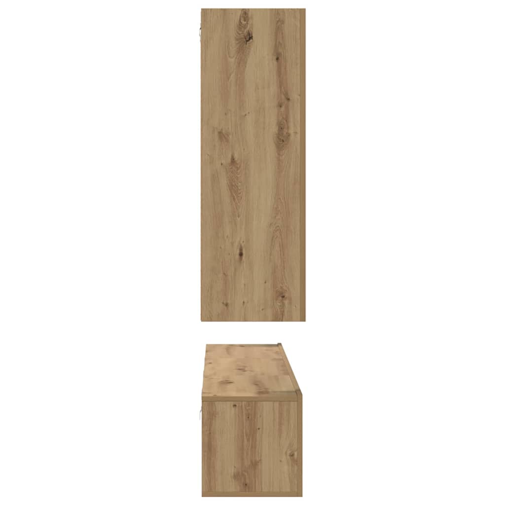 Tv-meubelset 5 pcs Artisan Eiken Bewerkt hout is nu te koop bij PeponiXL, paradijselijk wonen!