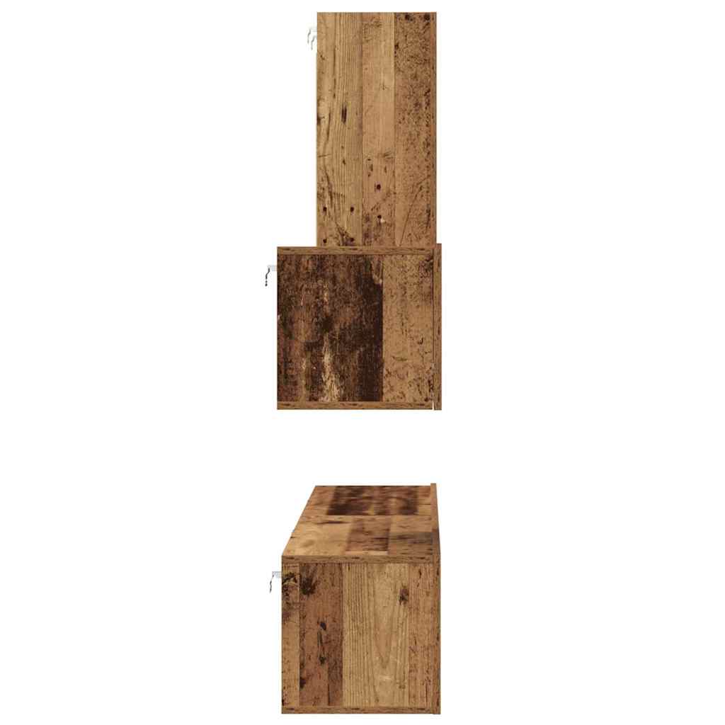 Wand TV Kast Wandgemonteerd 4 pcs Oud Hout Bewerkt hout is nu te koop bij PeponiXL, paradijselijk wonen!