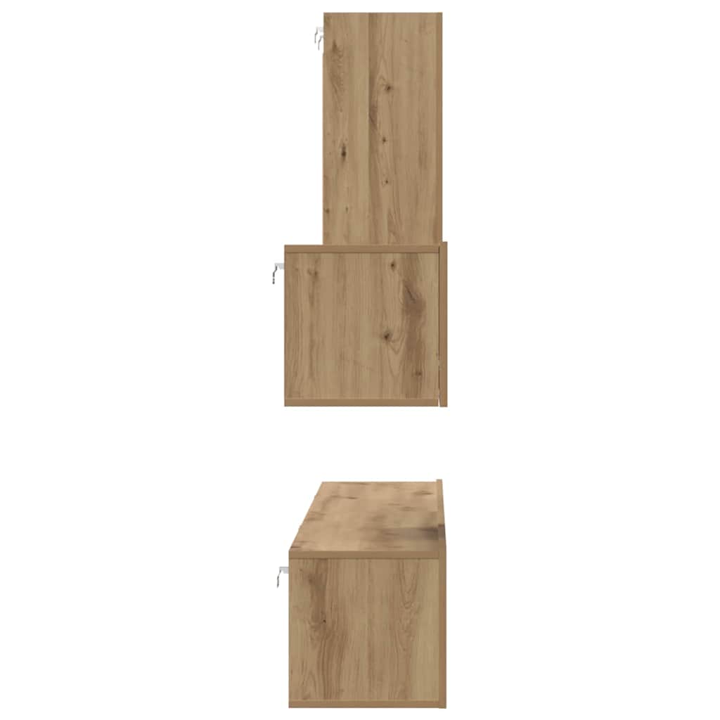 Wand TV Kast Wandgemonteerd 4 pcs Artisan Eiken Bewerkt hout is nu te koop bij PeponiXL, paradijselijk wonen!