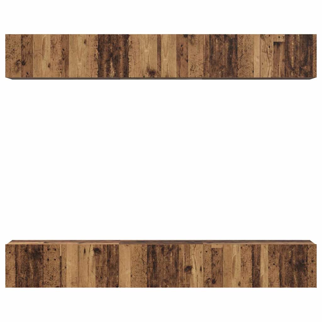 Tv-meubelset Wandgemonteerd 6 pcs Oudhout Bewerkt hout is nu te koop bij PeponiXL, paradijselijk wonen!