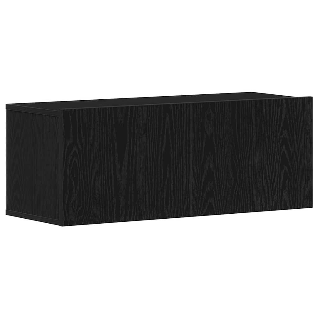 Tv-meubelset Wandgemonteerd 6 pcs Zwart Eiken Bewerkt hout is nu te koop bij PeponiXL, paradijselijk wonen!