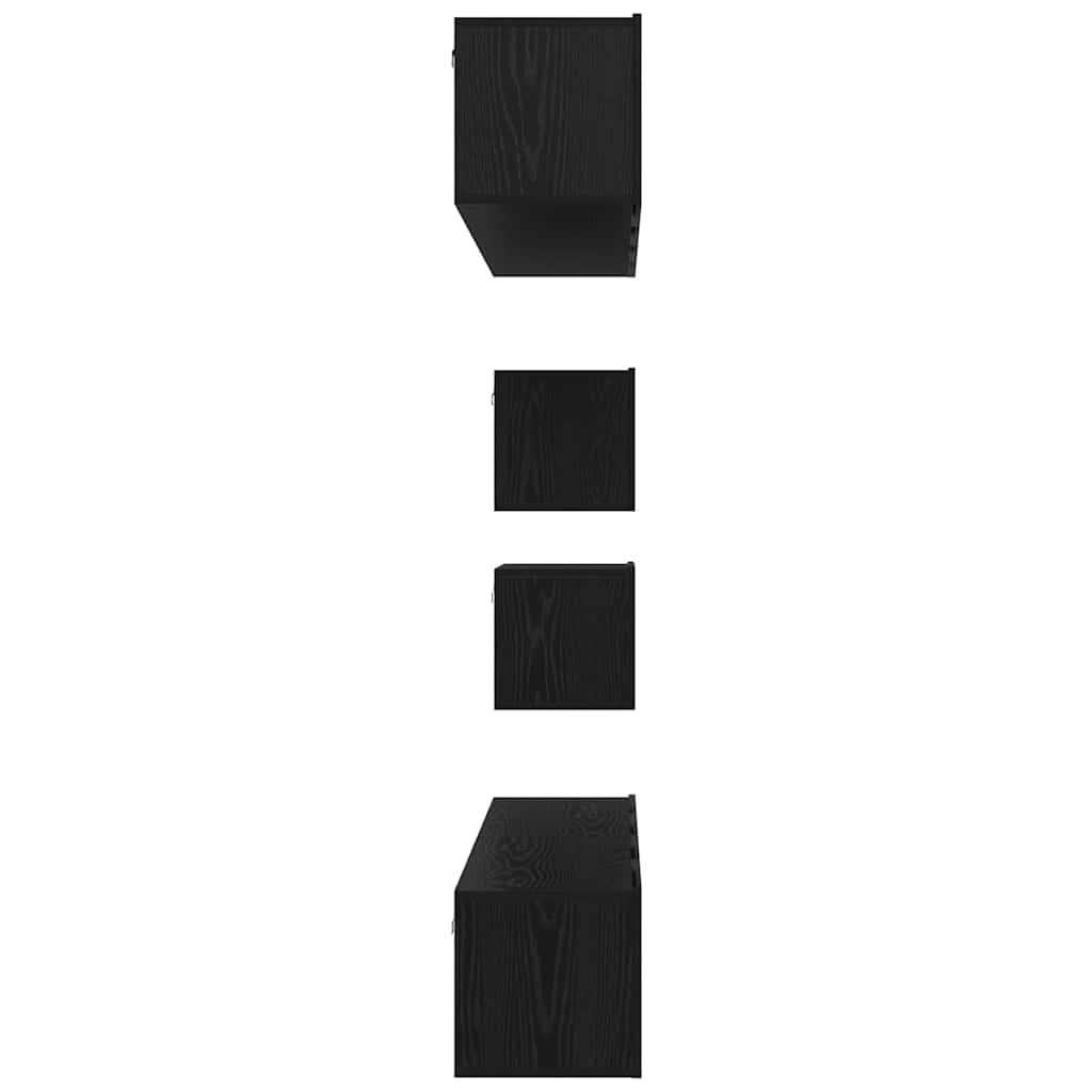 Tv-meubelset Wandgemonteerd 6 pcs Zwart Eiken Bewerkt hout is nu te koop bij PeponiXL, paradijselijk wonen!