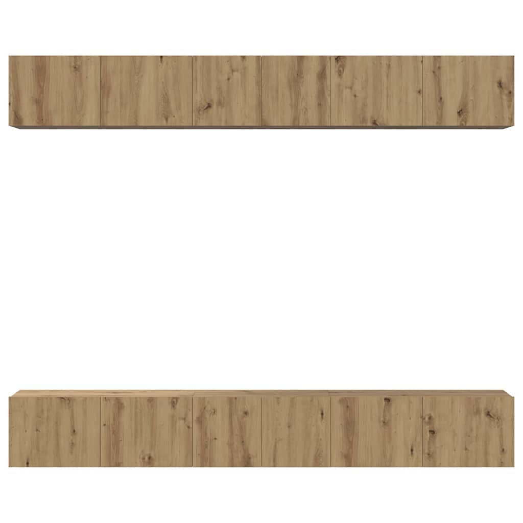 Tv-meubelset Wandgemonteerd 6 pcs Artisan Eiken Bewerkt hout is nu te koop bij PeponiXL, paradijselijk wonen!
