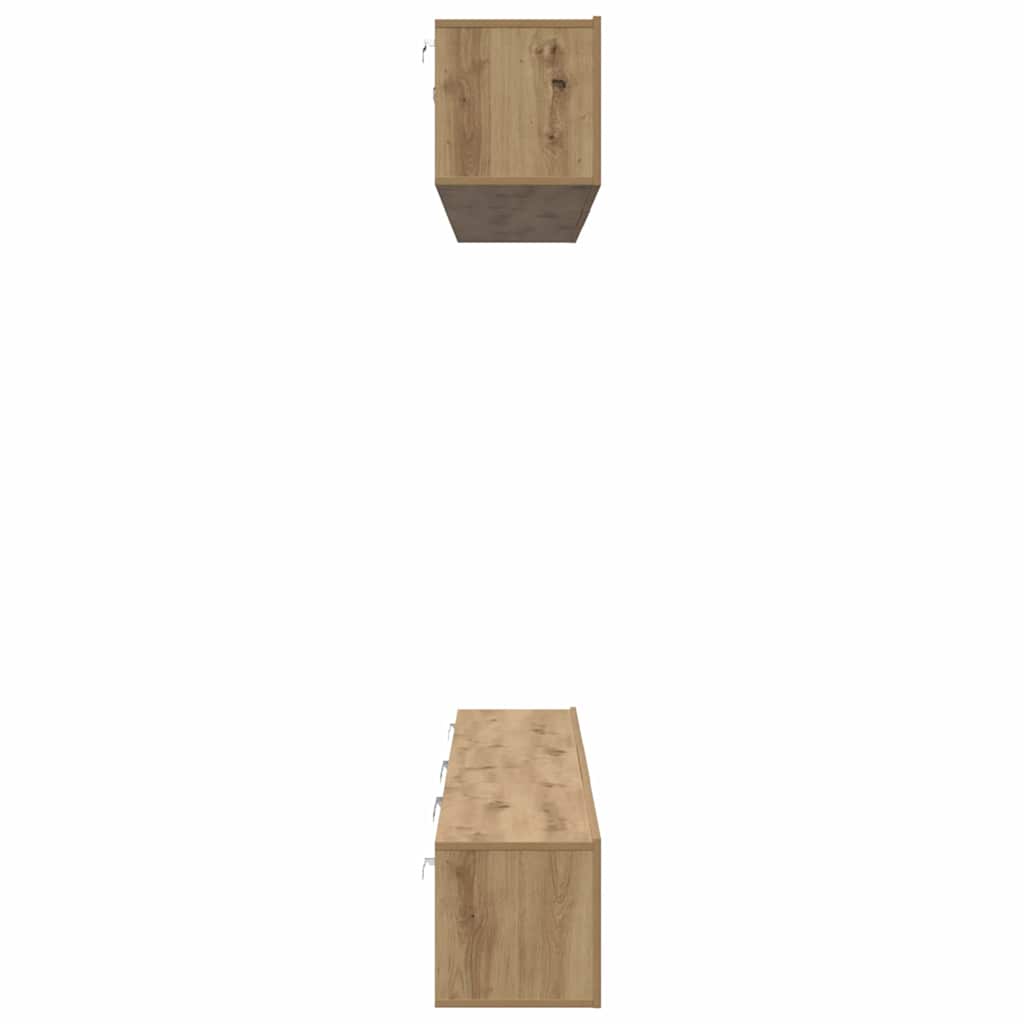 Tv-meubelset Wandgemonteerd 6 pcs Artisan Eiken Bewerkt hout is nu te koop bij PeponiXL, paradijselijk wonen!