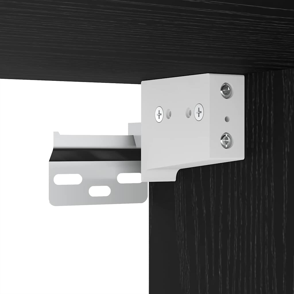 Wand tv-kast Wandgemonteerd 3 pcs Zwart Eiken Bewerkt hout is nu te koop bij PeponiXL, paradijselijk wonen!