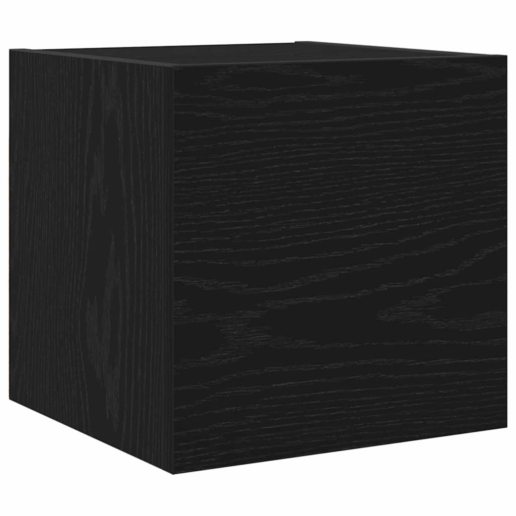 Tv-meubelset Wandgemonteerd 9 pcs Zwart Eiken Bewerkt hout is nu te koop bij PeponiXL, paradijselijk wonen!