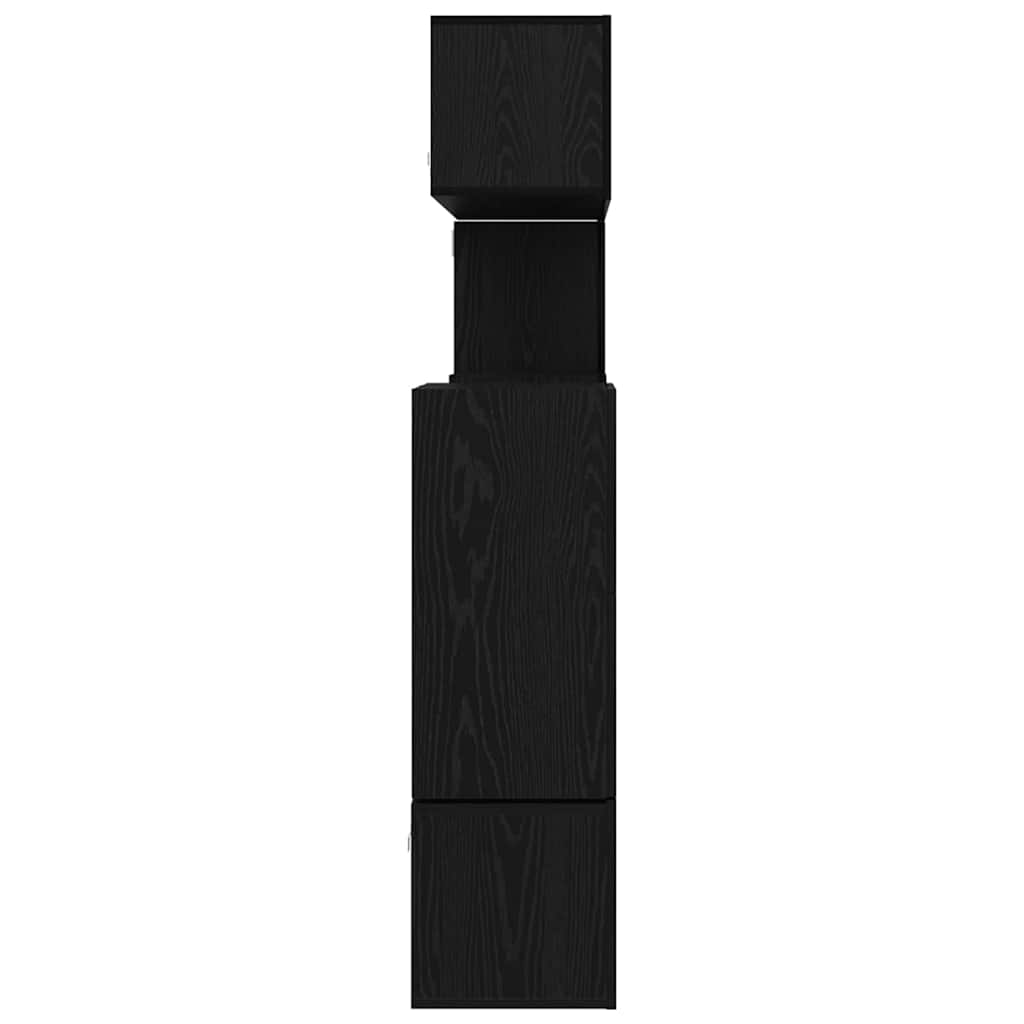 TV Eenheden Wandgemonteerd 4 pcs Zwart Eiken Bewerkt hout is nu te koop bij PeponiXL, paradijselijk wonen!