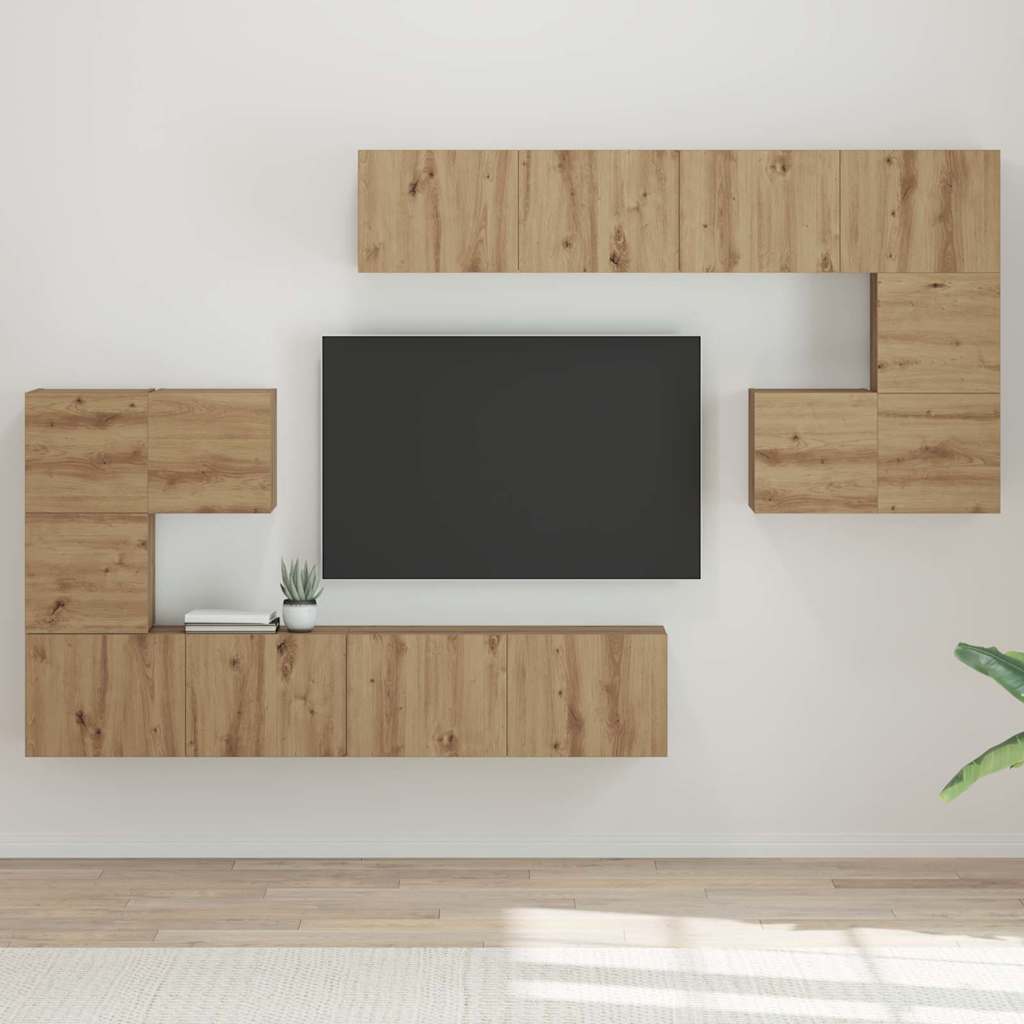 TV Eenheden Wandgemonteerd 4 pcs Artisan Eiken Bewerkt hout is nu te koop bij PeponiXL, paradijselijk wonen!