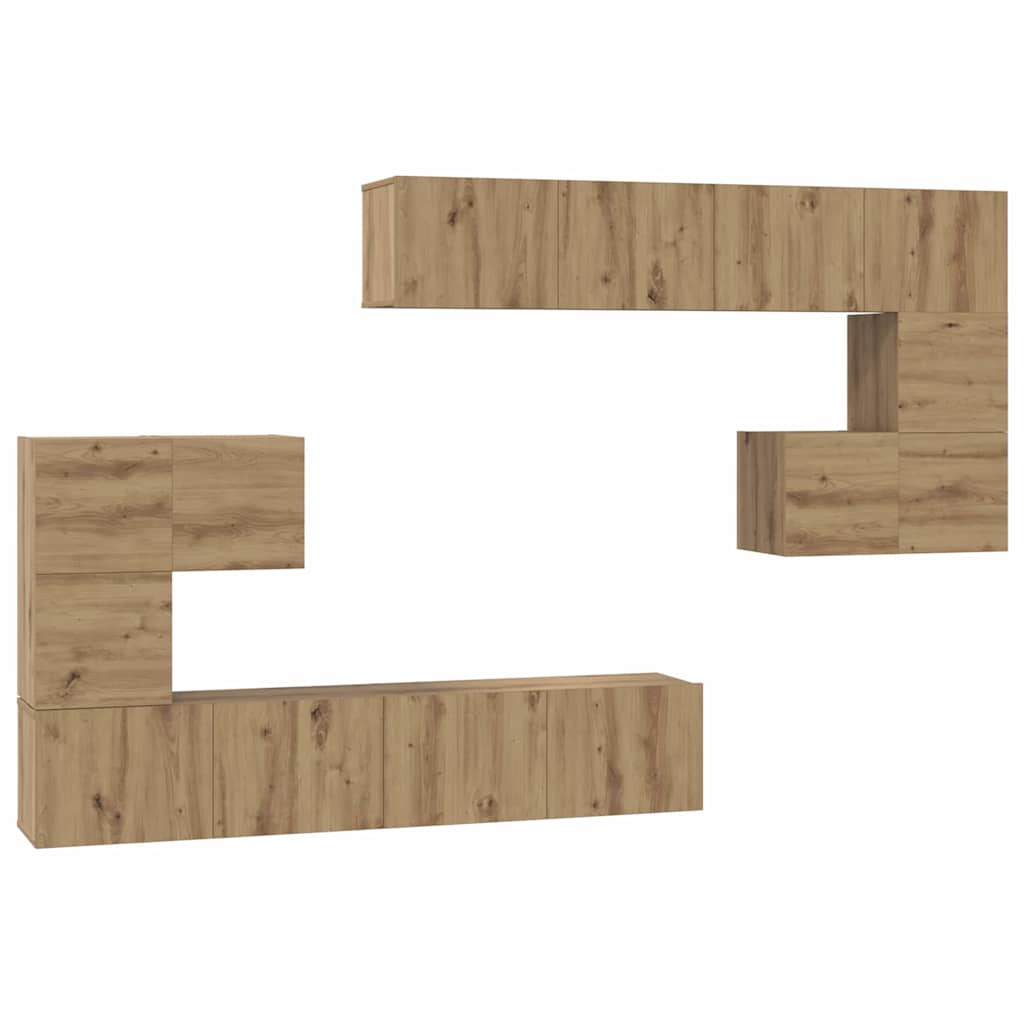 TV Eenheden Wandgemonteerd 4 pcs Artisan Eiken Bewerkt hout is nu te koop bij PeponiXL, paradijselijk wonen!