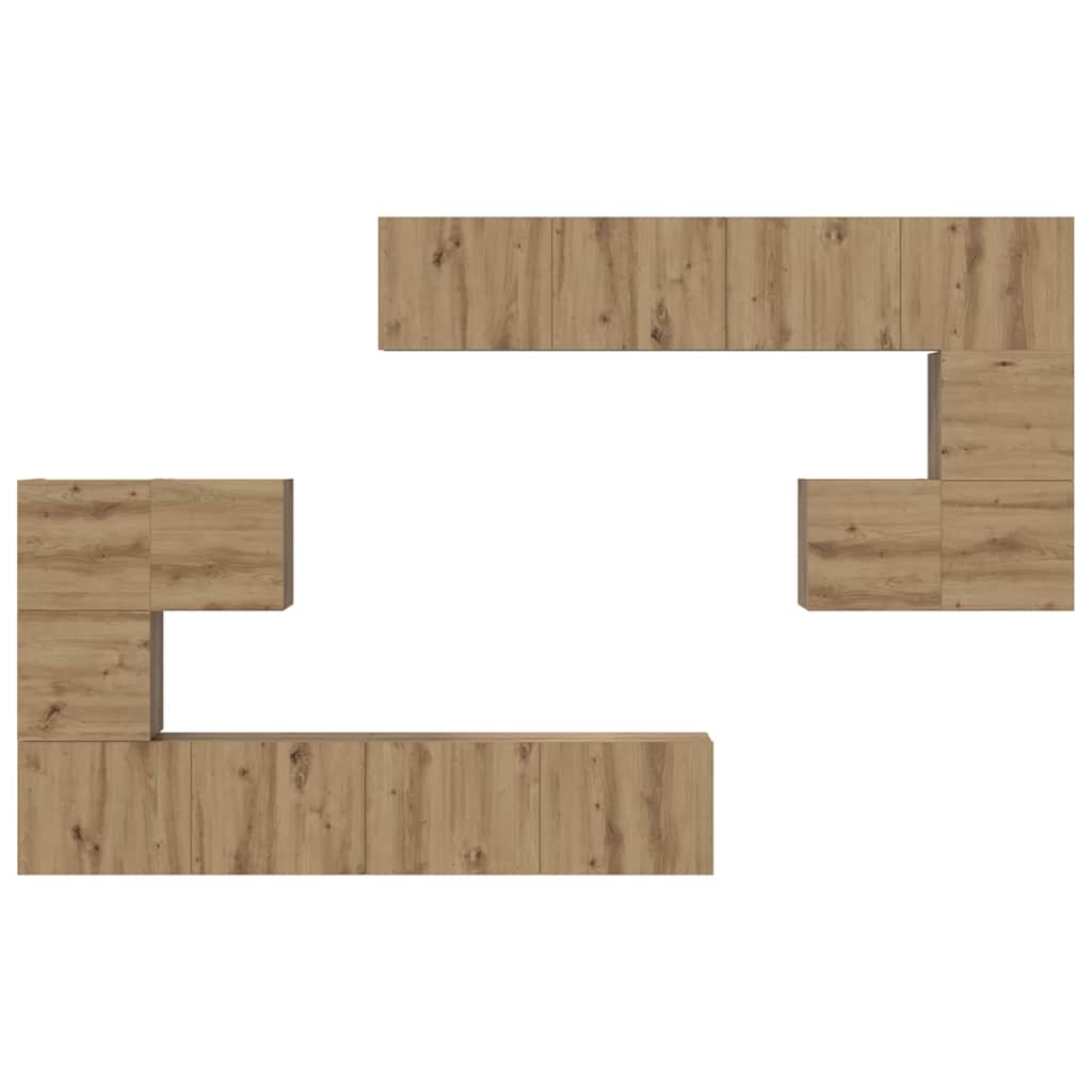 TV Eenheden Wandgemonteerd 4 pcs Artisan Eiken Bewerkt hout is nu te koop bij PeponiXL, paradijselijk wonen!