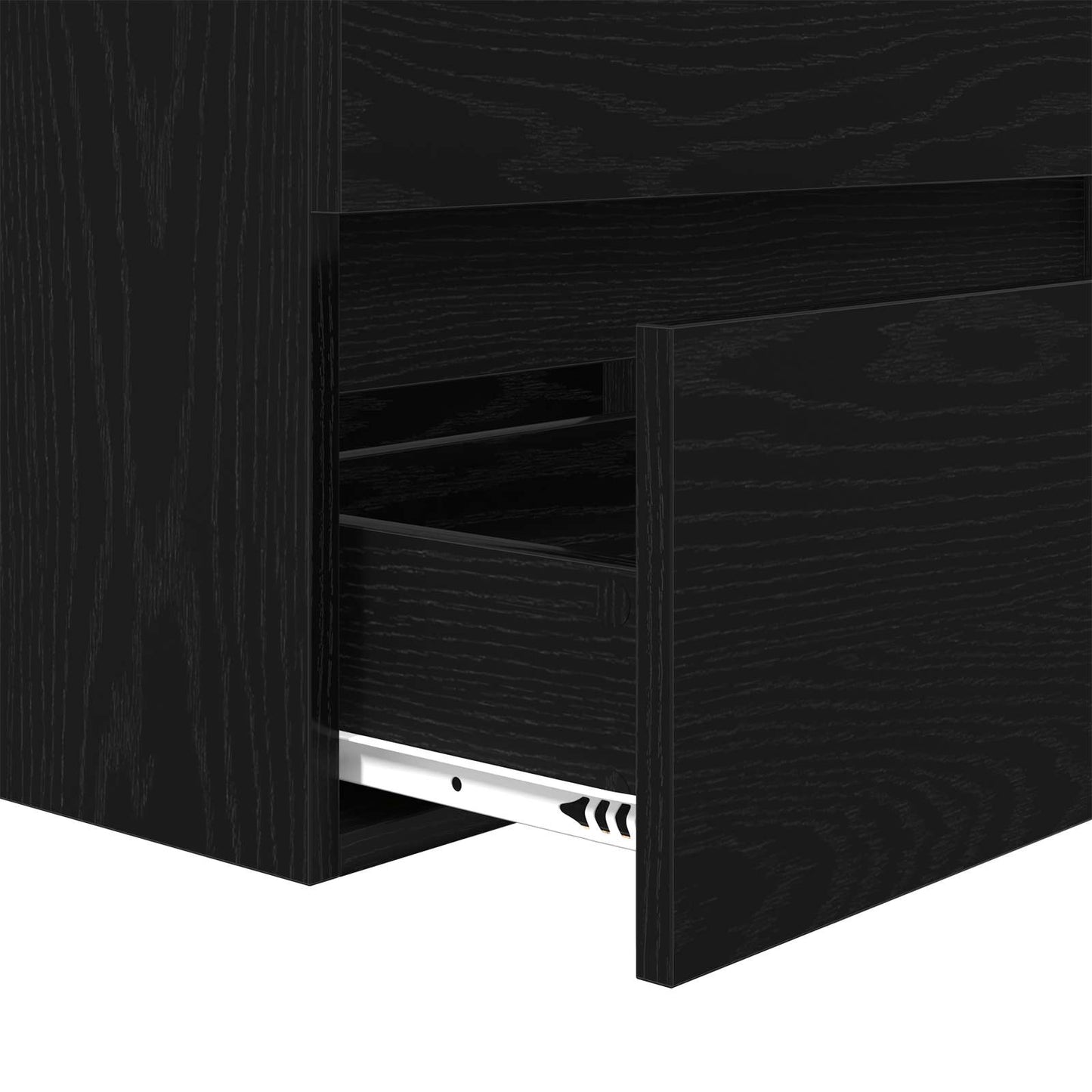 Badkamermeubelset met lade 3 pcs Zwart Eiken Bewerkt hout is nu te koop bij PeponiXL, paradijselijk wonen!