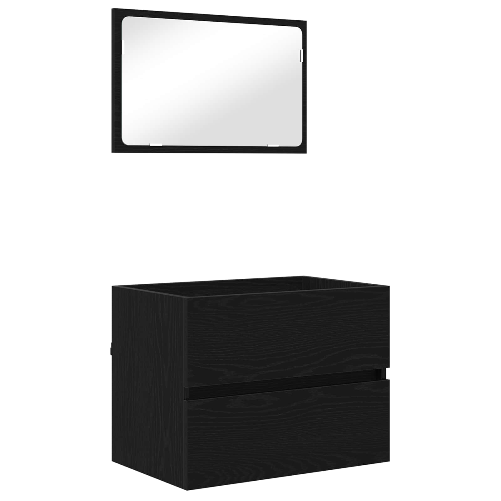 Badkamermeubelset met lade 3 pcs Zwart Eiken Bewerkt hout is nu te koop bij PeponiXL, paradijselijk wonen!