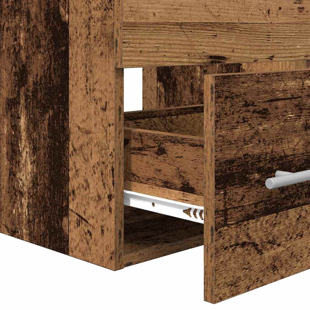 Badkamermeubelset met lade 2 pcs Oud Hout Bewerkt hout is nu te koop bij PeponiXL, paradijselijk wonen!