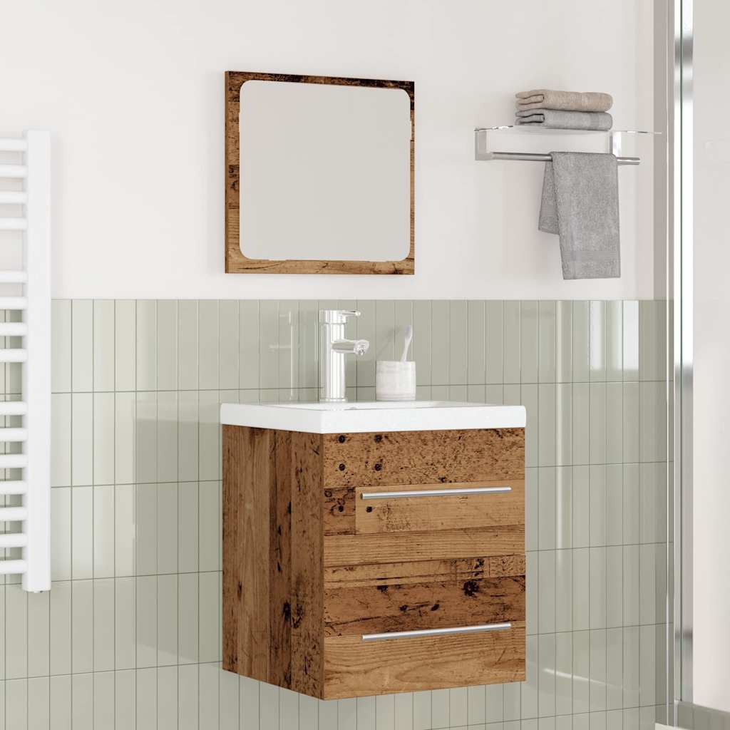 Badkamermeubelset met lade 2 pcs Oud Hout Bewerkt hout is nu te koop bij PeponiXL, paradijselijk wonen!