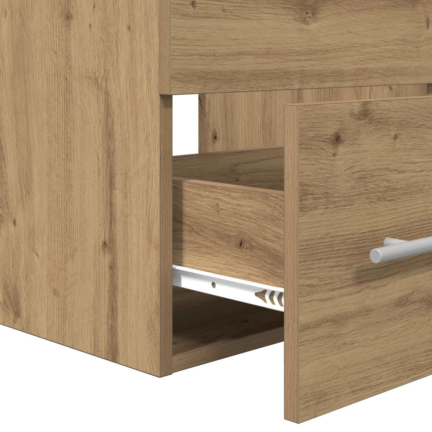 Badkamermeubelset met lade 2 pcs Artisan Eiken Bewerkt hout is nu te koop bij PeponiXL, paradijselijk wonen!