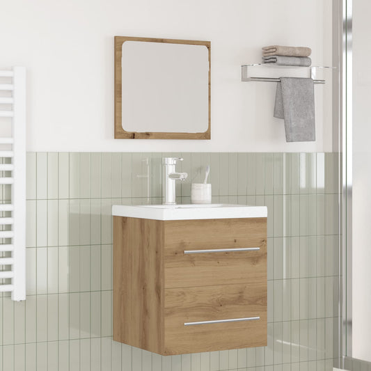 Badkamermeubelset met lade 2 pcs Artisan Eiken Bewerkt hout is nu te koop bij PeponiXL, paradijselijk wonen!
