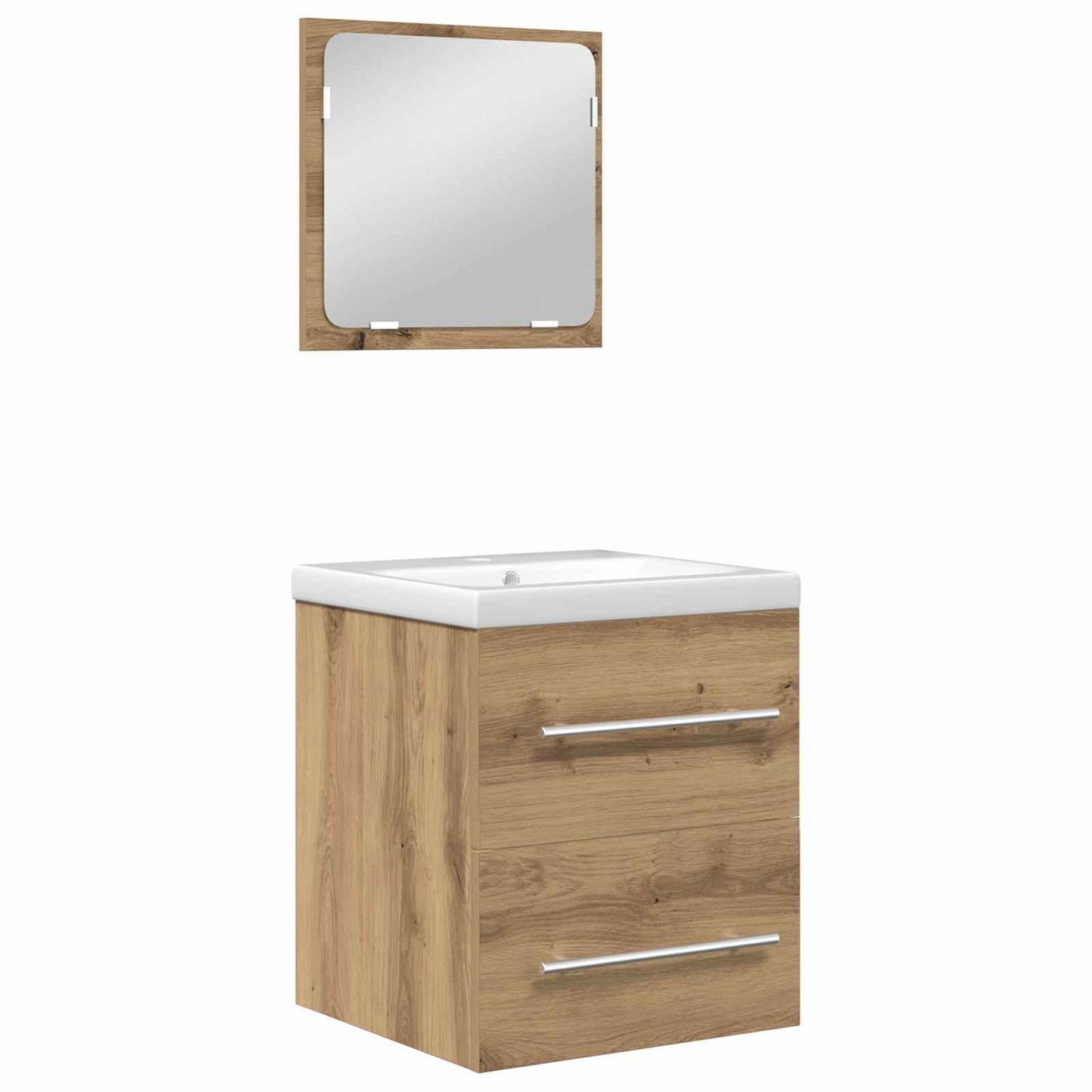 Badkamermeubelset met lade 2 pcs Artisan Eiken Bewerkt hout is nu te koop bij PeponiXL, paradijselijk wonen!