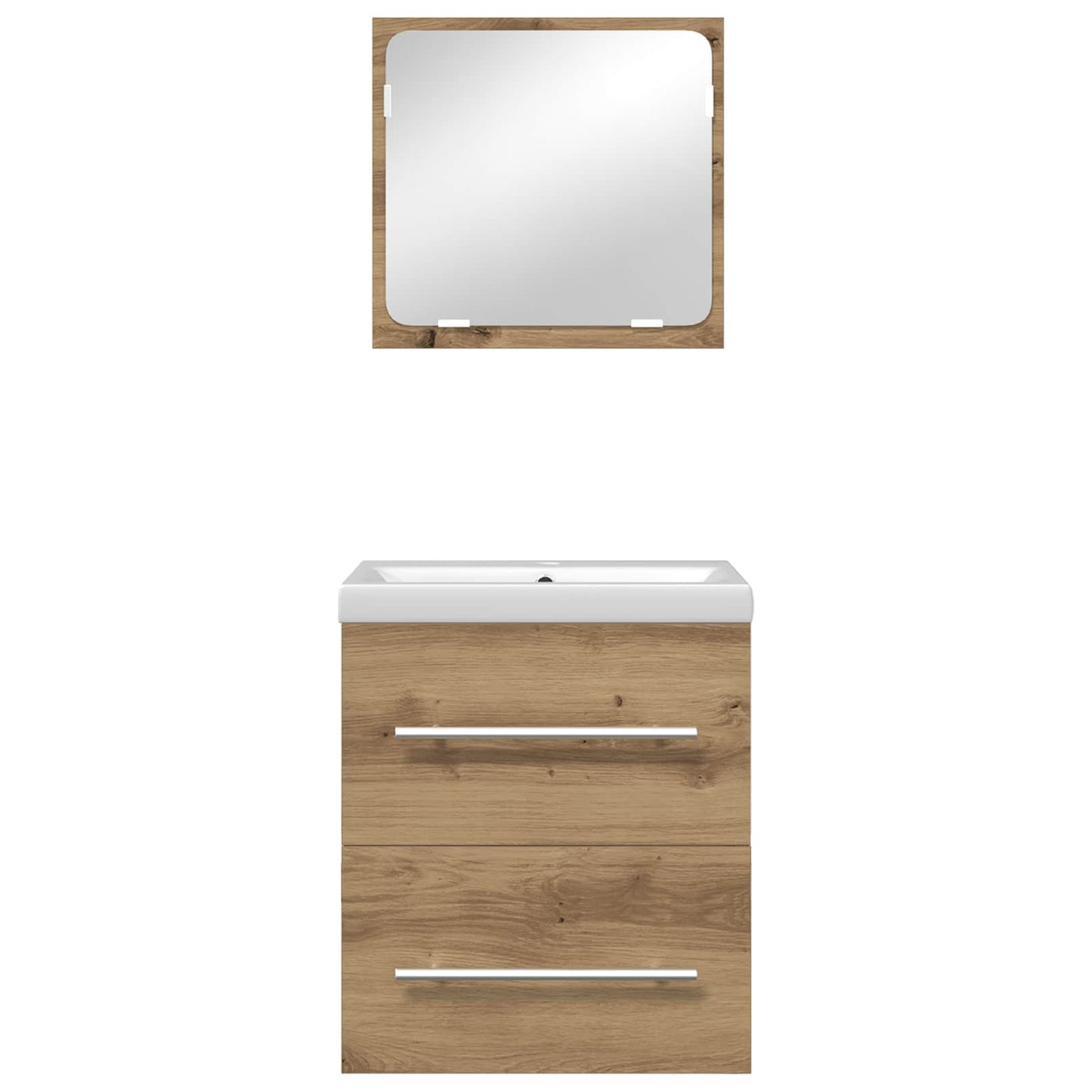 Badkamermeubelset met lade 2 pcs Artisan Eiken Bewerkt hout is nu te koop bij PeponiXL, paradijselijk wonen!