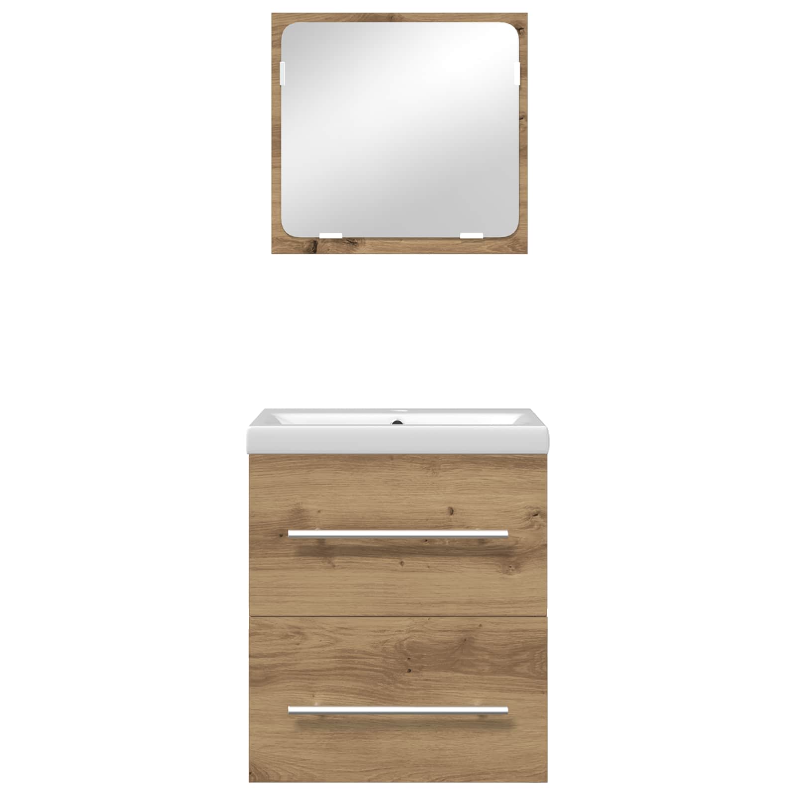 Badkamermeubelset met lade 2 pcs Artisan Eiken Bewerkt hout is nu te koop bij PeponiXL, paradijselijk wonen!