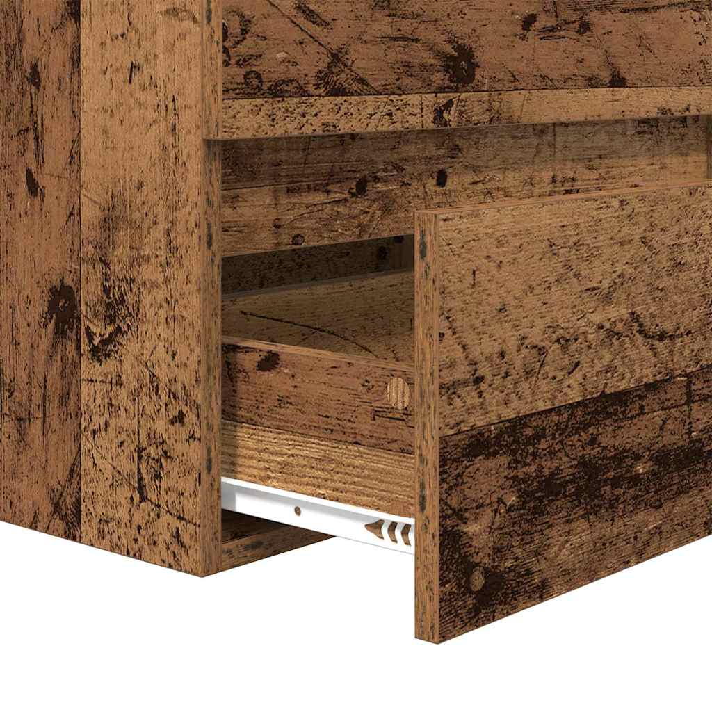 Badkamermeubelset met lade 2 pcs Oude Hout en Wit Bewerkt hout is nu te koop bij PeponiXL, paradijselijk wonen!