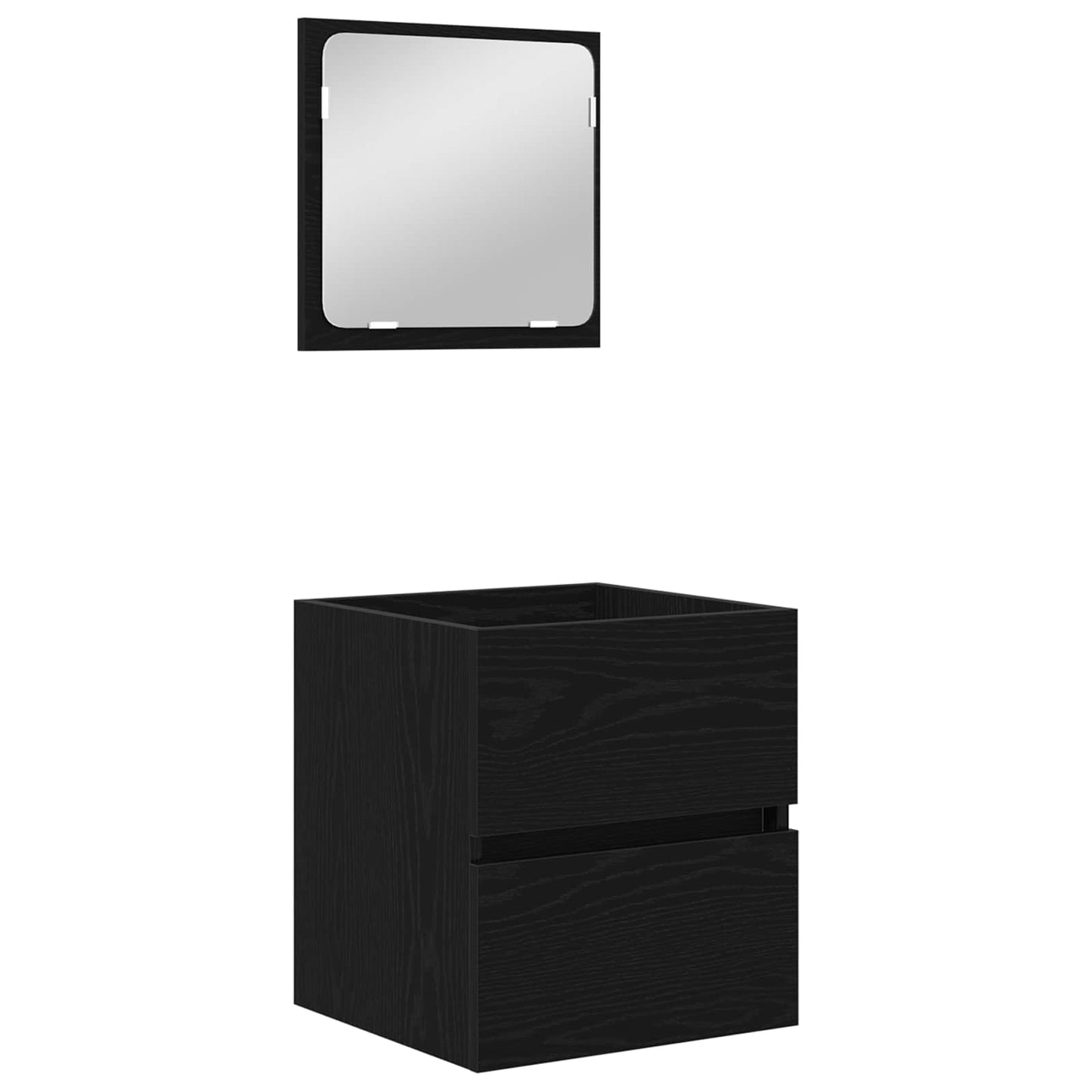 Badkamermeubelset met lade 2 pcs Zwarte Eik en Wit Bewerkt hout is nu te koop bij PeponiXL, paradijselijk wonen!