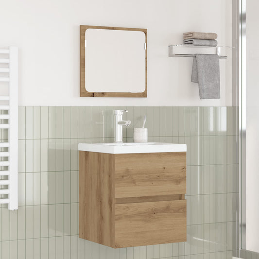 Badkamermeubelset 2 pcs Ambachtelijke Eik en Wit Bewerkt hout is nu te koop bij PeponiXL, paradijselijk wonen!